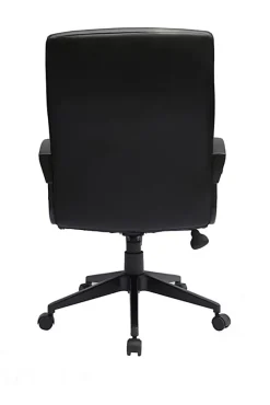Boss Office Products Ribbed Back Ergonomic Faux Leather High-Back Task Chair, Black
