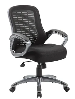 Boss Office Products Ribbed Mesh High-Back Task Chair, Black