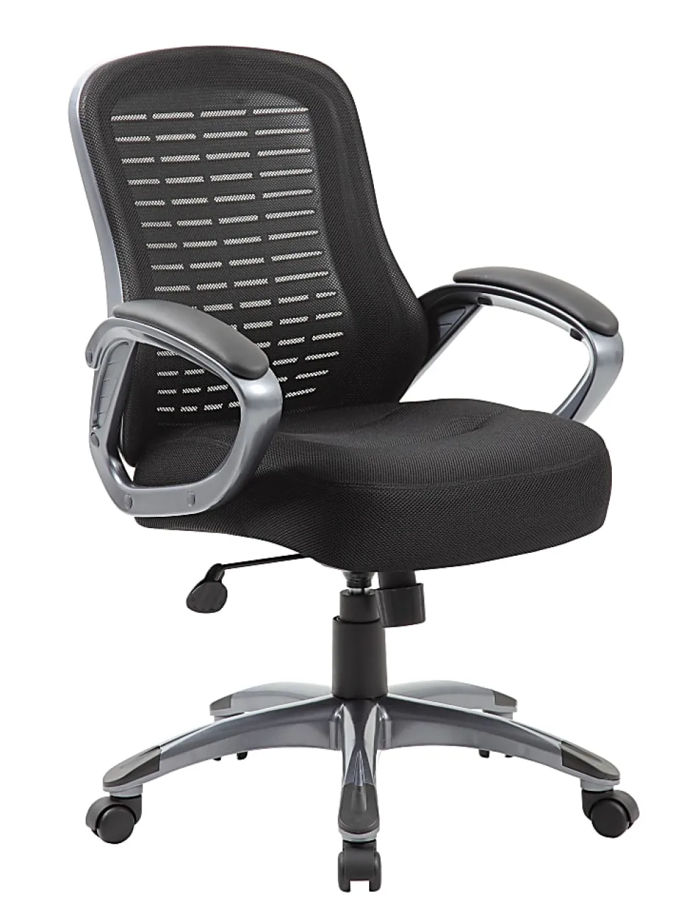 Boss Office Products Ribbed Mesh High-Back Task Chair, Black