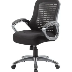 Boss Office Products Ribbed Mesh High-Back Task Chair, Black