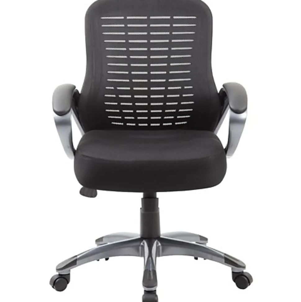 Boss Office Products Ribbed Mesh High-Back Task Chair, Black