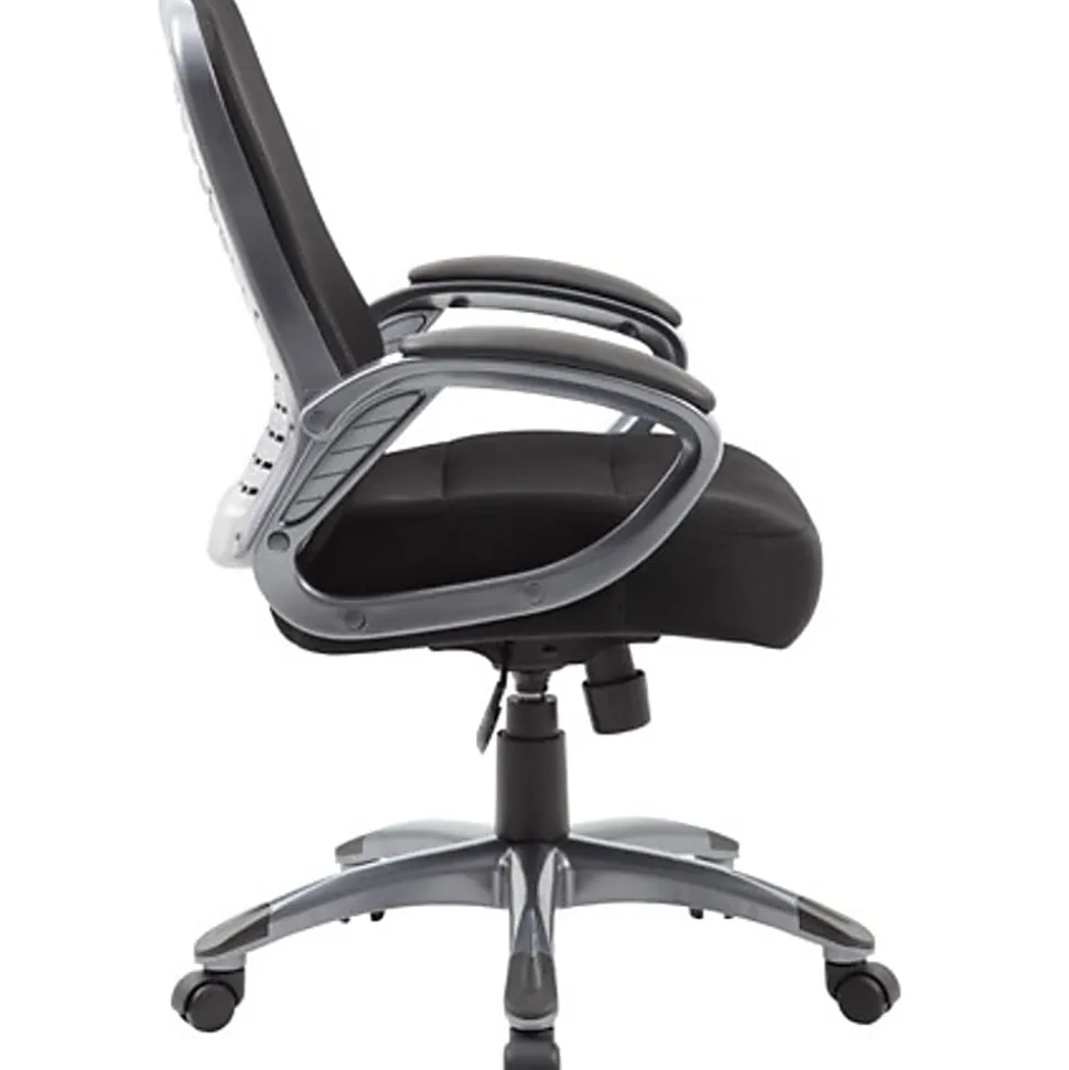 Boss Office Products Ribbed Mesh High-Back Task Chair, Black