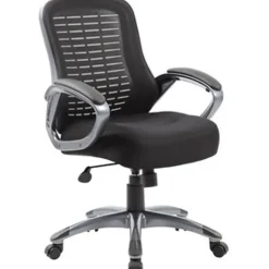 Boss Office Products Ribbed Mesh High-Back Task Chair, Black