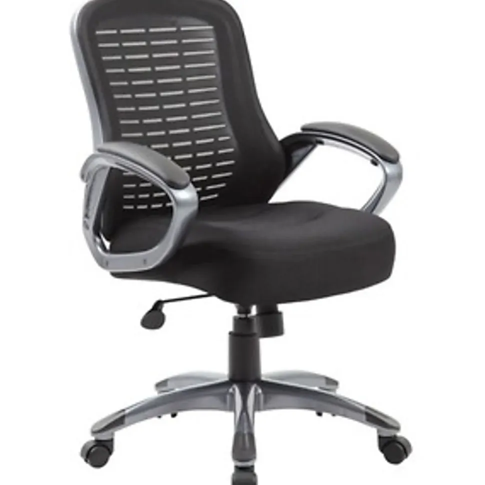 Boss Office Products Ribbed Mesh High-Back Task Chair, Black