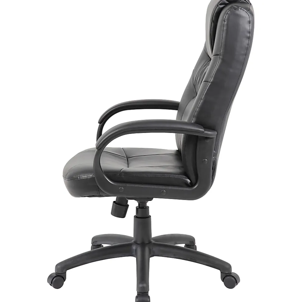 Boss Office Products Silhouette Ergonomic Bonded Leather High-Back Chair, Black