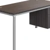 Boss Office Products Simple System Workstation Desk With Pedestal, 48" x 24", Driftwood