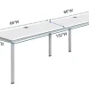 Boss Office Products Simple System Workstation Double Desks, 132" x 30", White