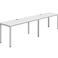 Boss Office Products Simple System Workstation Double Desks, 132" x 30", White