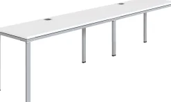 Boss Office Products Simple System Workstation Double Desks, 30"H x 96"W x 24"D, White