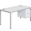 Boss Office Products Simple System Workstation Desk With Pedestal, 60" x 30", White