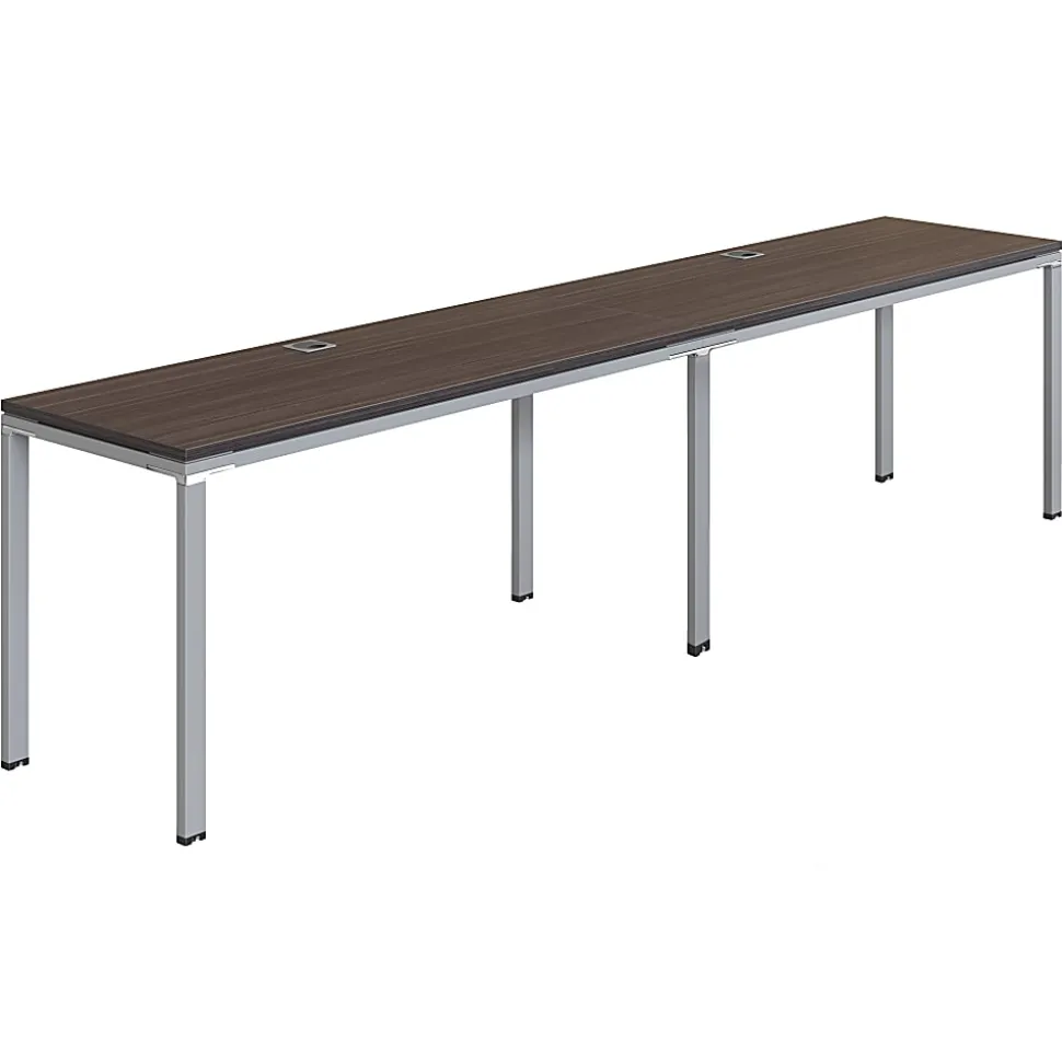 Boss Office Products Simple System Workstation Double Desks, 132" x 30", Driftwood