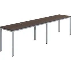Boss Office Products Simple System Workstation Double Desks, 142" x 30", Driftwood