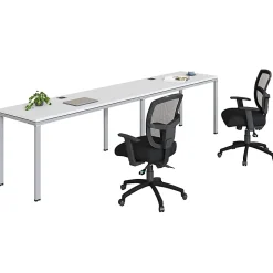 Boss Office Products Simple System Workstation Double Desks, 120" x 24", White