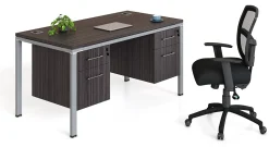 Boss Office Products Simple System Workstation Desk With 2 Pedestals, 71" x 30", Driftwood
