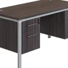 Boss Office Products Simple System Workstation Desk With 2 Pedestals, 60" x 24", Driftwood