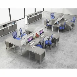 Boss Office Products Simple System Workstation Desk With Pedestal, 60" x 30", Driftwood