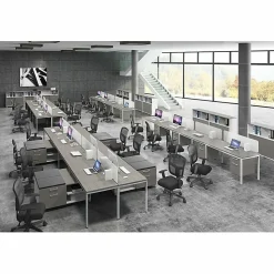 Boss Office Products Simple System Workstation Desk With Pedestal, 60