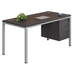 Boss Office Products Simple System Workstation Desk With Pedestal, 60