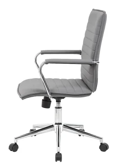 Boss Office Products Sleek Ribbed Task Chair, Gray
