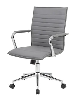 Boss Office Products Sleek Ribbed Task Chair, Gray
