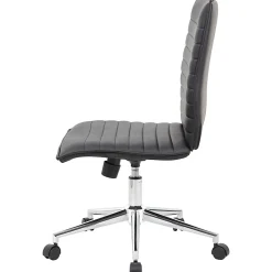 Boss Office Products Sleek Ribbed Armless Task Chair, Black