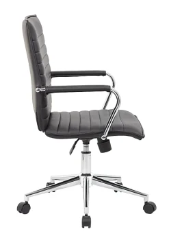 Boss Office Products Sleek Ribbed Vinyl Task Chair, Black