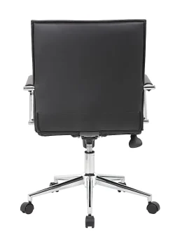 Boss Office Products Sleek Ribbed Vinyl Task Chair, Black