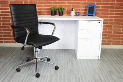 Boss Office Products Sleek Ribbed Vinyl Task Chair, Black