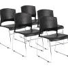 Boss Office Products Stack Chairs in Black, Set of 5