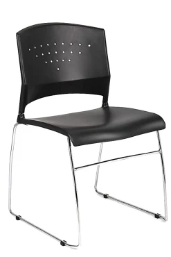 Boss Office Products Stack Chairs in Black, Set of 5