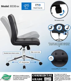 Boss Office Products Tiffany Task Chair, Black
