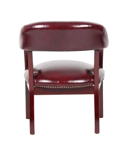 Boss Office Products Traditional Tufted Conference Chair, Oxblood/Mahogany