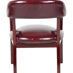 Boss Office Products Traditional Tufted Conference Chair, Oxblood/Mahogany