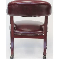 Boss Office Products Traditional Tufted Conference Chair With Casters, Burgundy/Mahogany