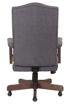Boss Office Products Tufted Ergonomic Fabric High-Back Office Chair, Slate Gray/Driftwood