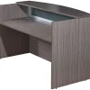 Boss Office Products 71"W Plexiglass Reception Desk, Driftwood