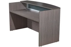 Boss Office Products 71"W Plexiglass Reception Desk, Driftwood