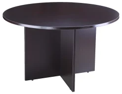 Boss Office Products 42"W Round Wood Conference Table, Mocha