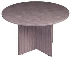 Boss Office Products 42"W Round Wood Conference Table, Driftwood