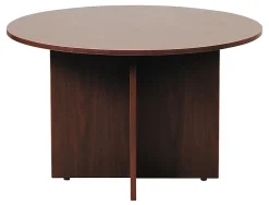 Boss Office Products 47"W Round Wood Conference Table, Mahogany