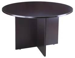 Boss Office Products 47"W Round Wood Conference Table, Mocha