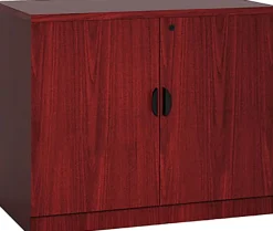 Boss Office Products 31"W Storage Cabinet, Mahogany