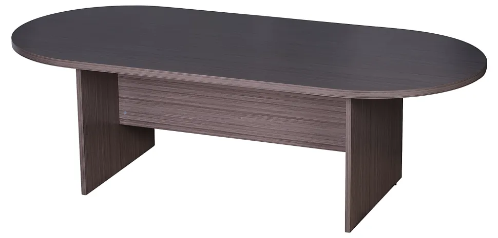 Boss Office Products 95"W Wood Race Track Conference Table, Driftwood