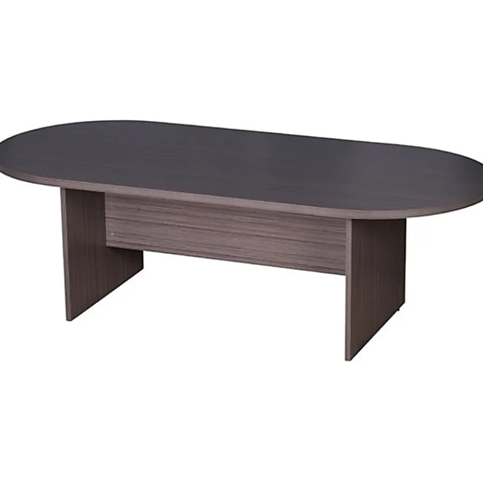Boss Office Products 95"W Wood Race Track Conference Table, Driftwood