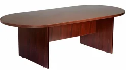 Boss Office Products 71"W Wood Race Track Conference Table, Mahogany
