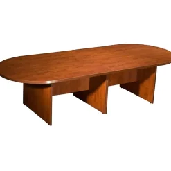 Boss Office Products 120"W Wood Race Track Conference Table, Driftwood
