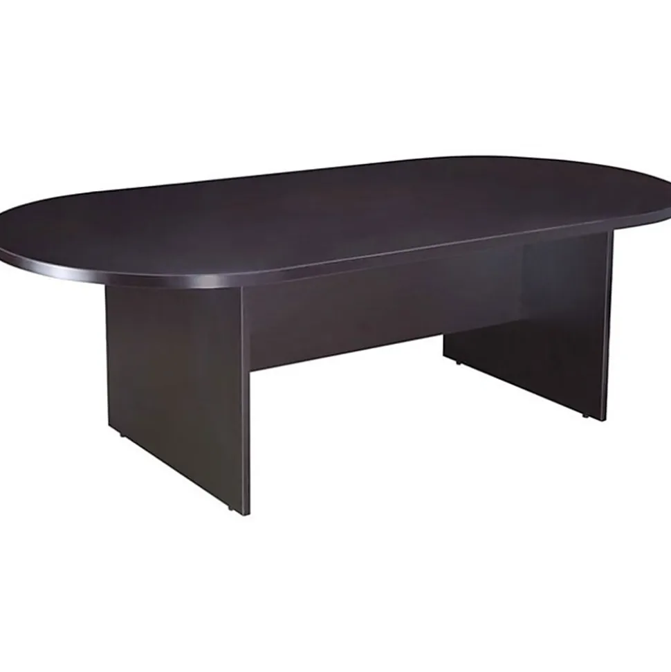 Boss Office Products 71"W Wood Race Track Conference Table, Mocha