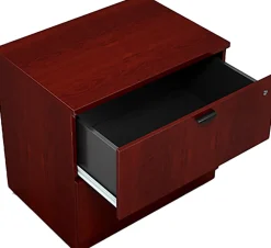 Boss Office Products 31"W x 22"D Lateral 2-Drawer File Cabinet, Mahogany