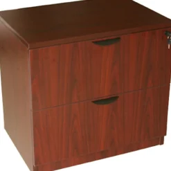Boss Office Products 31"W x 22"D Lateral 2-Drawer File Cabinet, Mahogany