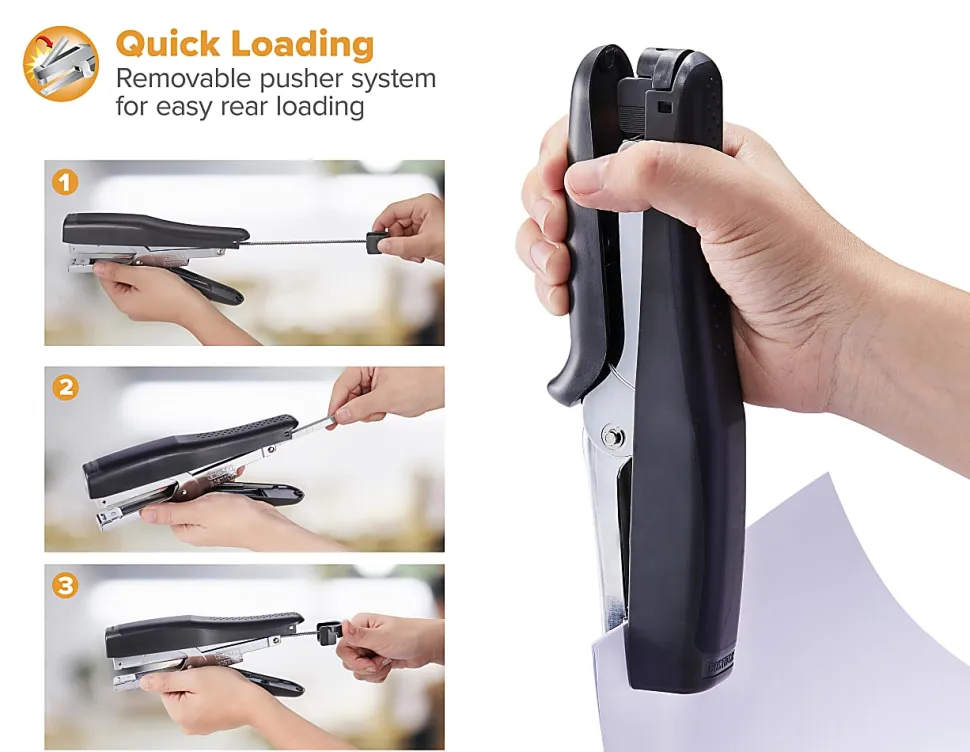 Bostitch® B8® PowerCrown™ Xtreme Duty Plier Stapler, Black/Gray